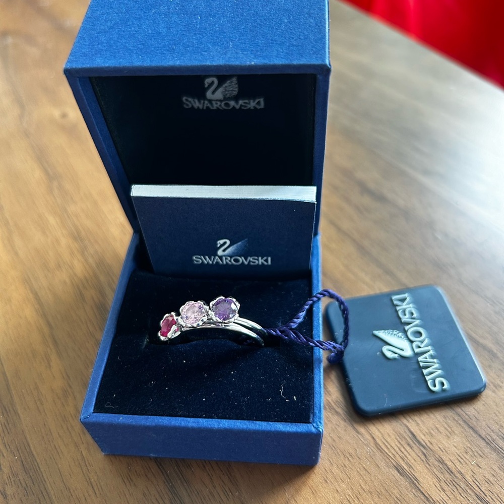 Swarovski stack ring set Size 7 - Picture 4 of 5